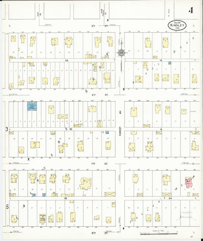 Sanborn Fire Insurance Map from Kinsley, Edwards County, Kansas (1911), Sheet #0004 - Complete Map Set gallery image, historic Sanborn map, vintage wall art, Kansas Kansas