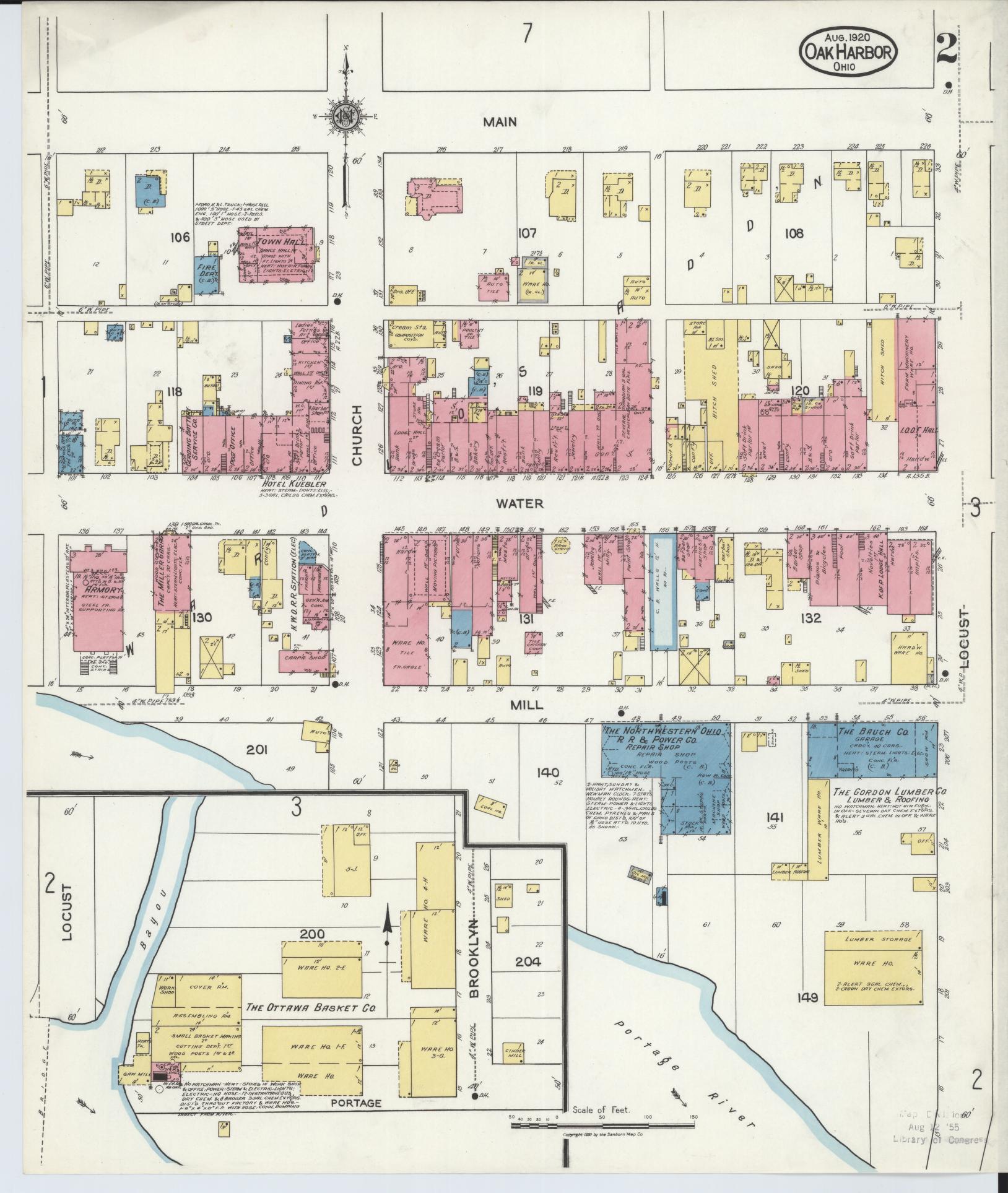 Sanborn Fire Insurance Map from Oak Harbor, Ottawa County, Ohio (1920), Sheet #0002 - Complete Map Set gallery image, historic Sanborn map, vintage wall art, Ohio Ohio