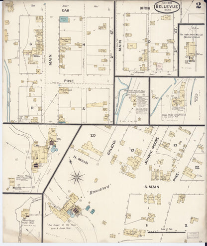 Sanborn Fire Insurance Map from Bellevue, Blaine County, Idaho (1888), Sheet #0002 - Complete Map Set gallery image, historic Sanborn map, vintage wall art, Idaho Idaho