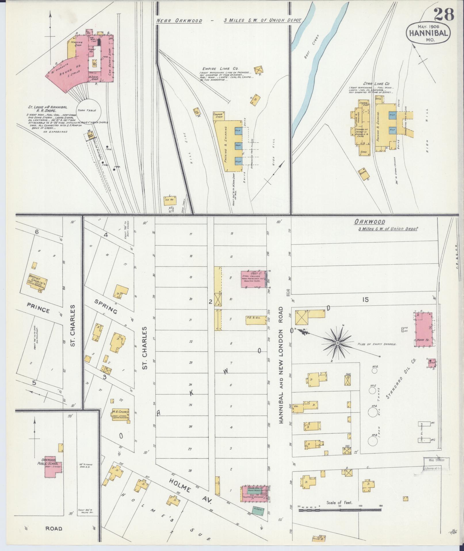 Sanborn Fire Insurance Map from Hannibal, Marion County, Missouri (1906), Sheet #0028 - Historic Sanborn Fire Insurance Map Print, vintage old map wall art, antique decor, genealogy gift, Missouri Missouri map