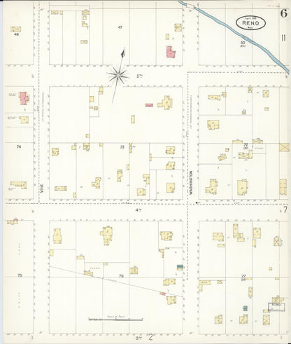 Sanborn Fire Insurance Map from Reno, Washoe County, Nevada (1899), Sheet #0006 - Complete Map Set gallery image, historic Sanborn map, vintage wall art, Nevada Nevada
