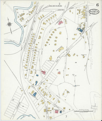 Sanborn Fire Insurance Map from Franklin, Sussex County, New Jersey (1920), Sheet #0006 - Historic Sanborn Fire Insurance Map Print, vintage old map wall art, antique decor, genealogy gift, New Jersey New Jersey map