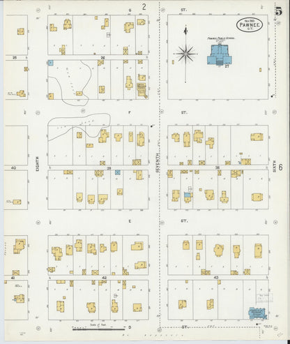 Sanborn Fire Insurance Map from Pawnee, Pawnee County, Oklahoma (1903), Sheet #0005 - Complete Map Set gallery image, historic Sanborn map, vintage wall art, Oklahoma Oklahoma