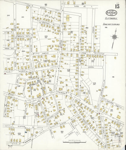 Sanborn Fire Insurance Map from Saugus, Essex County, Massachusetts (1922), Sheet #0015 - Complete Map Set gallery image, historic Sanborn map, vintage wall art, Massachusetts Massachusetts
