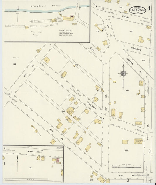 Sanborn Fire Insurance Map from Emlenton, Venango County, Pennsylvania (1910), Sheet #0004 - Historic Sanborn Fire Insurance Map Print, vintage old map wall art, antique decor, genealogy gift, Pennsylvania Pennsylvania map