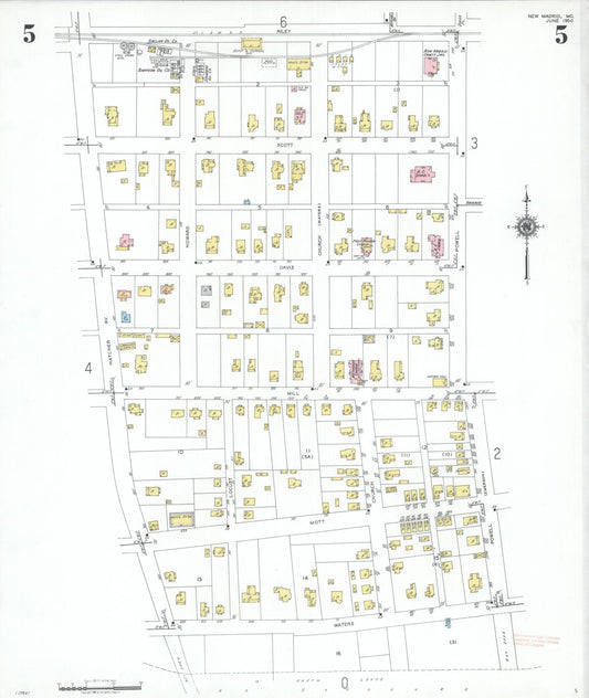 Sanborn Fire Insurance Map from New Madrid, New Madrid County, Missouri (1950), Sheet #0005 - Historic Sanborn Fire Insurance Map Print, vintage old map wall art, antique decor, genealogy gift, Missouri Missouri map