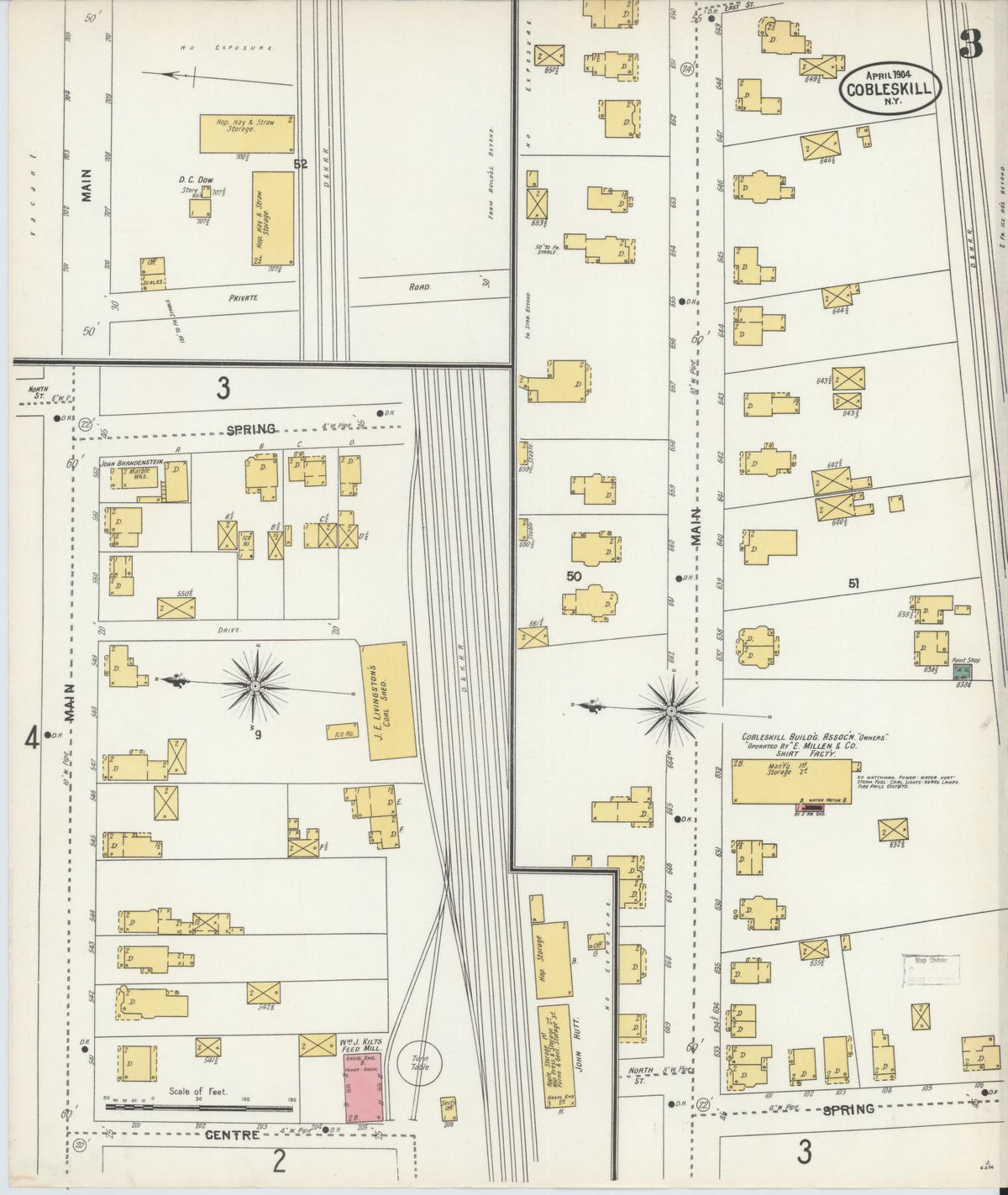 Sanborn Fire Insurance Map from Cobleskill, Schoharie County, New York (1904), Sheet #0003 - Complete Map Set gallery image, historic Sanborn map, vintage wall art, New York New York