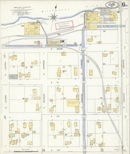 Sanborn Fire Insurance Map from Albany, Linn County, Oregon (1908), Sheet #0006 - Complete Map Set gallery image, historic Sanborn map, vintage wall art, Oregon Oregon