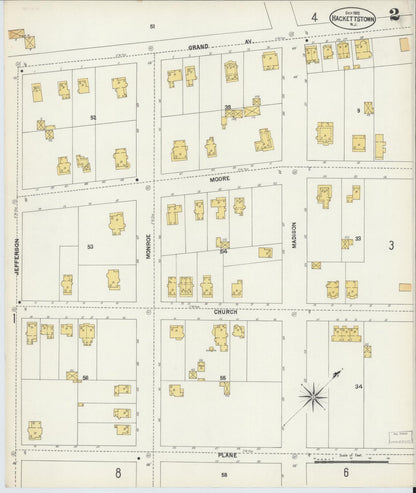 Sanborn Fire Insurance Map from Hackettstown, Warren County, New Jersey (1902), Sheet #0002 - Complete Map Set gallery image, historic Sanborn map, vintage wall art, New Jersey New Jersey
