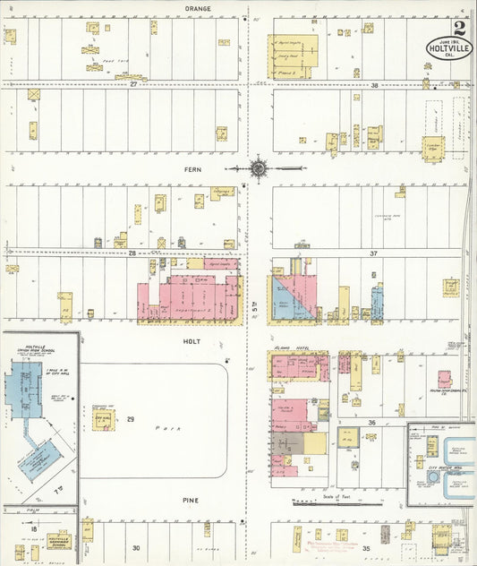 Sanborn Fire Insurance Map from Holtville, Imperial County, California (1911), Sheet #0002 - Historic Sanborn Fire Insurance Map Print, vintage old map wall art, antique decor, genealogy gift, California California map