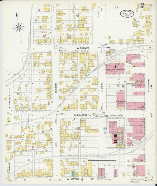 Sanborn Fire Insurance Map from Victor, Teller County, Colorado (1908), Sheet #0002 - Historic Sanborn Fire Insurance Map Print, vintage old map wall art, antique decor, genealogy gift, Colorado Colorado map