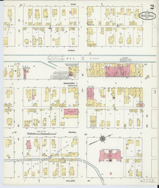 Sanborn Fire Insurance Map from Spencerville, Allen County, Ohio (1911), Sheet #0002 - Historic Sanborn Fire Insurance Map Print, vintage old map wall art, antique decor, genealogy gift, Ohio Ohio map