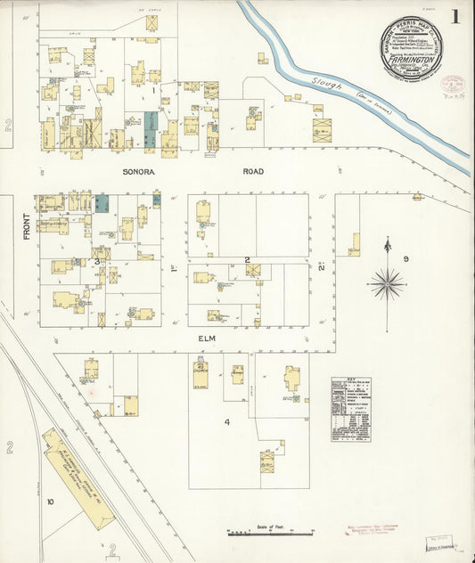 Sanborn Fire Insurance Map from Farmington, San Joaquin County, California (1895), Sheet #0001 - Historic Sanborn Fire Insurance Map Print, vintage old map wall art, antique decor, genealogy gift, California California map