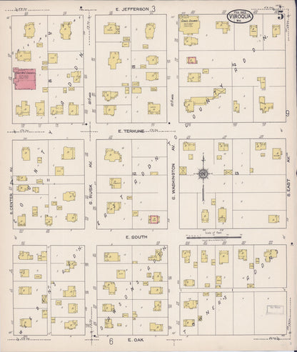 Sanborn Fire Insurance Map from Viroqua, Vernon County, Wisconsin (1922), Sheet #0005 - Historic Sanborn Fire Insurance Map Print, vintage old map wall art, antique decor, genealogy gift, Wisconsin Wisconsin map