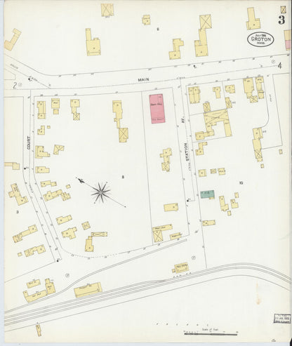 Sanborn Fire Insurance Map from Groton, Middlesex County, Massachusetts (1906), Sheet #0003 - Historic Sanborn Fire Insurance Map Print, vintage old map wall art, antique decor, genealogy gift, Massachusetts Massachusetts map
