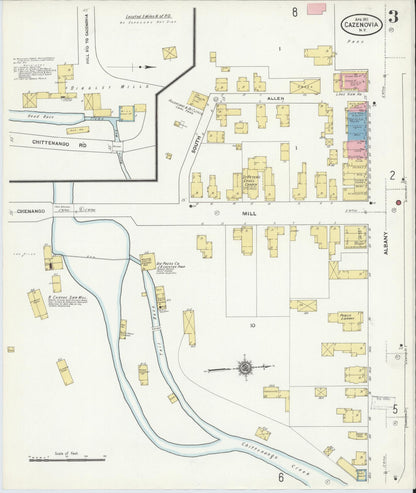 Sanborn Fire Insurance Map from Cazenovia, Madison County, New York (1911), Sheet #0003 - Complete Map Set gallery image, historic Sanborn map, vintage wall art, New York New York