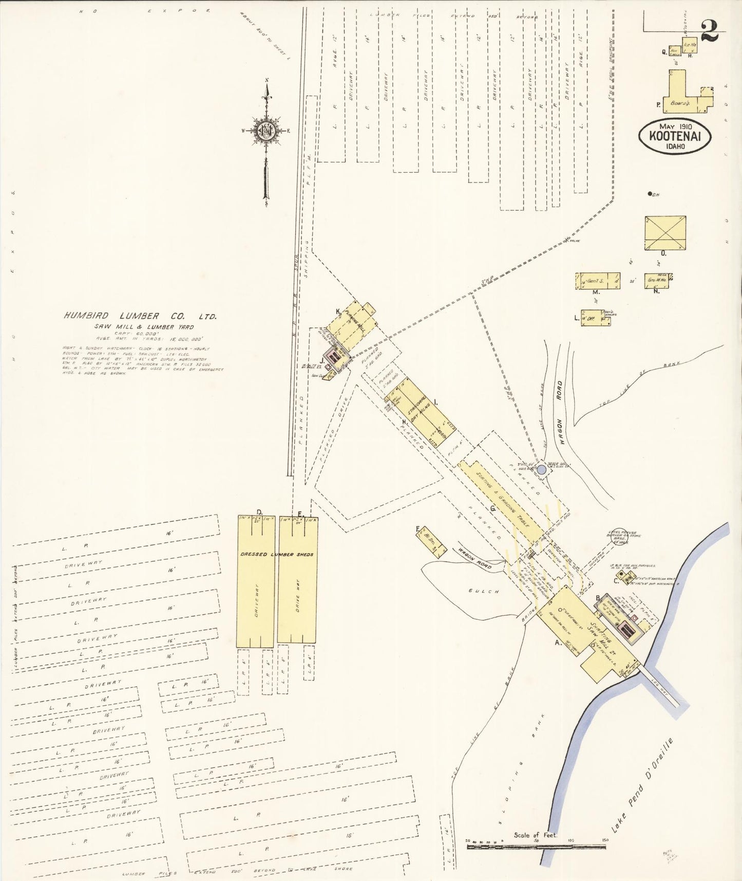 Sanborn Fire Insurance Map from Kootenai, Bonner County, Idaho (1910), Sheet #0002 - Complete Map Set gallery image, historic Sanborn map, vintage wall art, Idaho Idaho