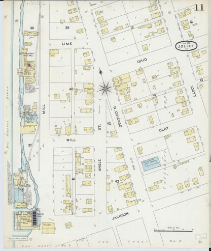 Sanborn Fire Insurance Map from Joliet, Will County, Illinois (1891), Sheet #0011 - Complete Map Set gallery image, historic Sanborn map, vintage wall art, Illinois Illinois