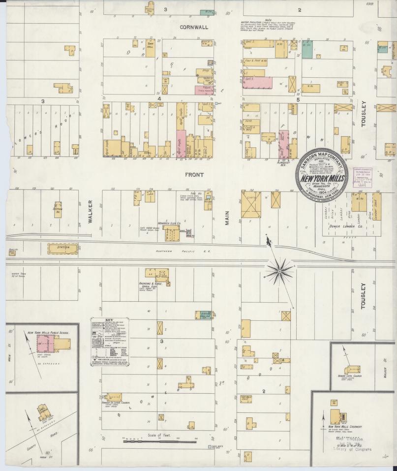 Sanborn Fire Insurance Map from New York Mills, Otter Tail County, Minnesota. (1904) – Map View