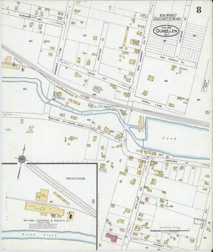 Sanborn Fire Insurance Map from Dunellen, Middlesex County, New Jersey (1919), Sheet #0008 - Complete Map Set gallery image, historic Sanborn map, vintage wall art, New Jersey New Jersey