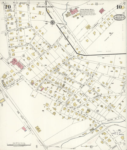 Sanborn Fire Insurance Map from Jellico, Whitley County, Ky., and Campbell County, Tenna, Kentucky (1923), Sheet #0010 - Complete Map Set gallery image, historic Sanborn map, vintage wall art, Kentucky Kentucky