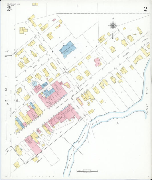 Sanborn Fire Insurance Map from Pemberville, Wood County, Ohio (1948), Sheet #0002 - Historic Sanborn Fire Insurance Map Print, vintage old map wall art, antique decor, genealogy gift, Ohio Ohio map