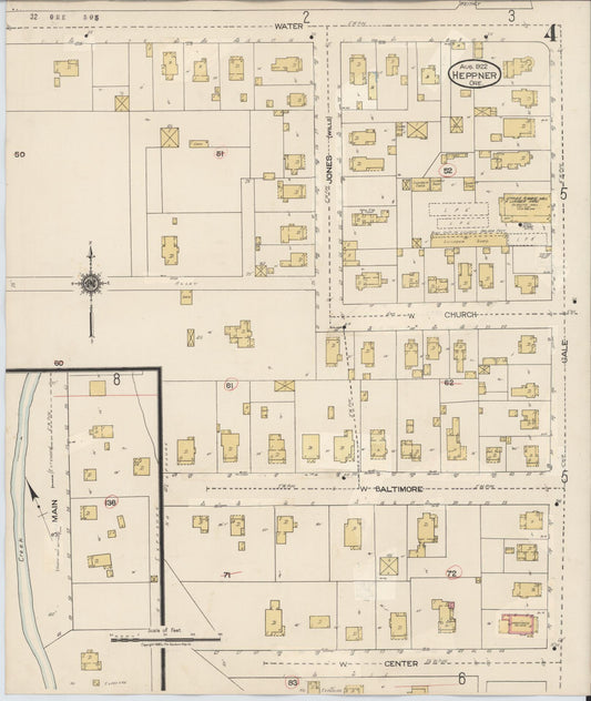 Sanborn Fire Insurance Map from Heppner, Morrow County, Oregon (1932), Sheet #0004 - Historic Sanborn Fire Insurance Map Print, vintage old map wall art, antique decor, genealogy gift, Oregon Oregon map