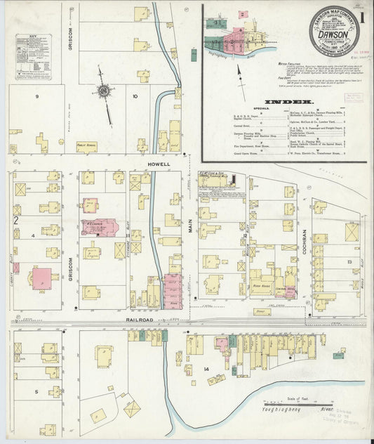 Sanborn Fire Insurance Map from Dawson, Fayette County, Pennsylvania (1910), Sheet #0001 - Historic Sanborn Fire Insurance Map Print, vintage old map wall art, antique decor, genealogy gift, Pennsylvania Pennsylvania map