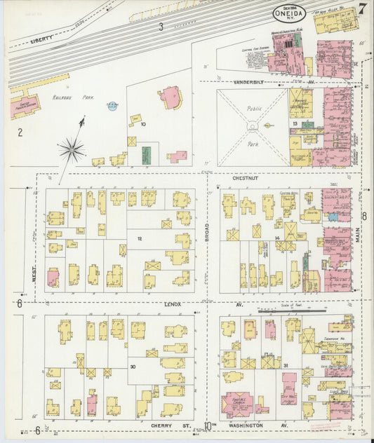 Sanborn Fire Insurance Map from Oneida, Madison County, New York (1904), Sheet #0006 - Historic Sanborn Fire Insurance Map Print, vintage old map wall art, antique decor, genealogy gift, New York New York map