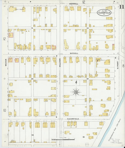 Sanborn Fire Insurance Map from Clearfield, Clearfield County, Pennsylvania (1904), Sheet #0011 - Complete Map Set gallery image, historic Sanborn map, vintage wall art, Pennsylvania Pennsylvania