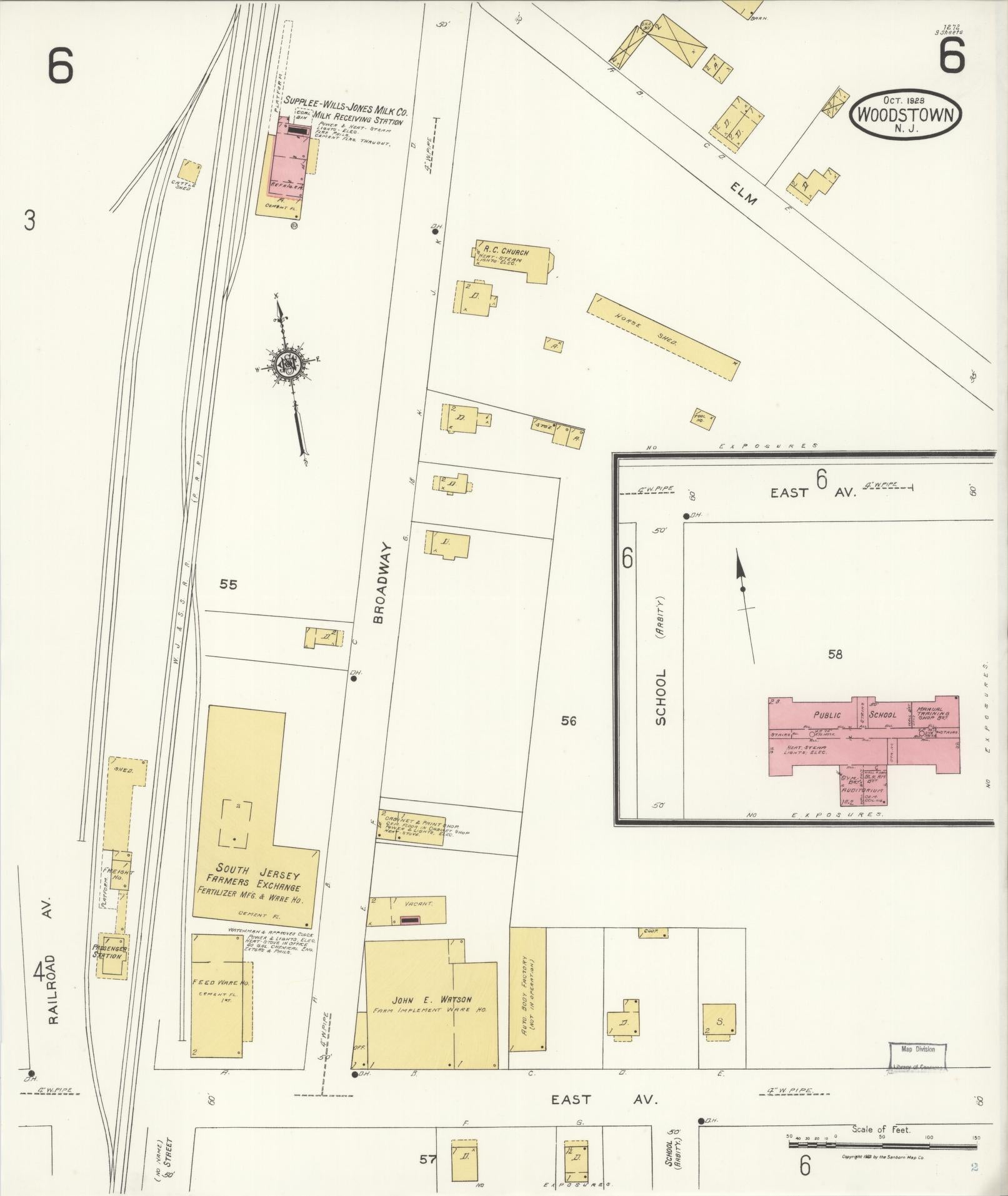 Sanborn Fire Insurance Map from Woodstown, Salem County, New Jersey (1923), Sheet #0006 - Complete Map Set gallery image, historic Sanborn map, vintage wall art, New Jersey New Jersey