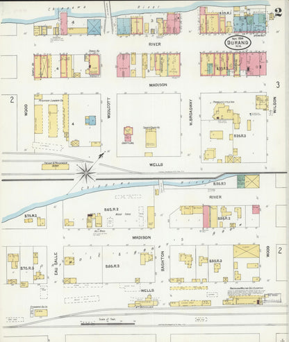 Sanborn Fire Insurance Map from Durand, Pepin County, Wisconsin (1904), Sheet #0002 - Complete Map Set gallery image, historic Sanborn map, vintage wall art, Wisconsin Wisconsin