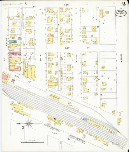 Sanborn Fire Insurance Map from Cherokee, Cherokee County, Iowa (1899), Sheet #0002 - Historic Sanborn Fire Insurance Map Print