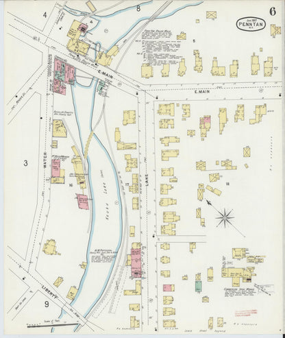 Sanborn Fire Insurance Map from Penn Yan, Yates County, New York (1897), Sheet #0006 - Complete Map Set gallery image, historic Sanborn map, vintage wall art, New York New York