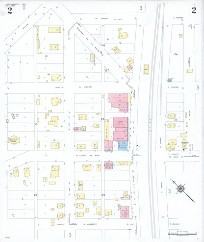 Sanborn Fire Insurance Map from Jacksonville, Pulaski County, Arkansas (1950), Sheet #0002 - Complete Map Set gallery image, historic Sanborn map, vintage wall art, Arkansas Arkansas
