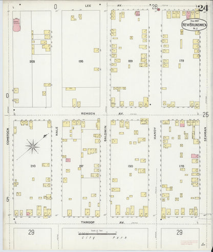 Sanborn Fire Insurance Map from New Brunswick, Middlesex County, New Jersey (1897), Sheet #0024 - Complete Map Set gallery image, historic Sanborn map, vintage wall art, New Jersey New Jersey