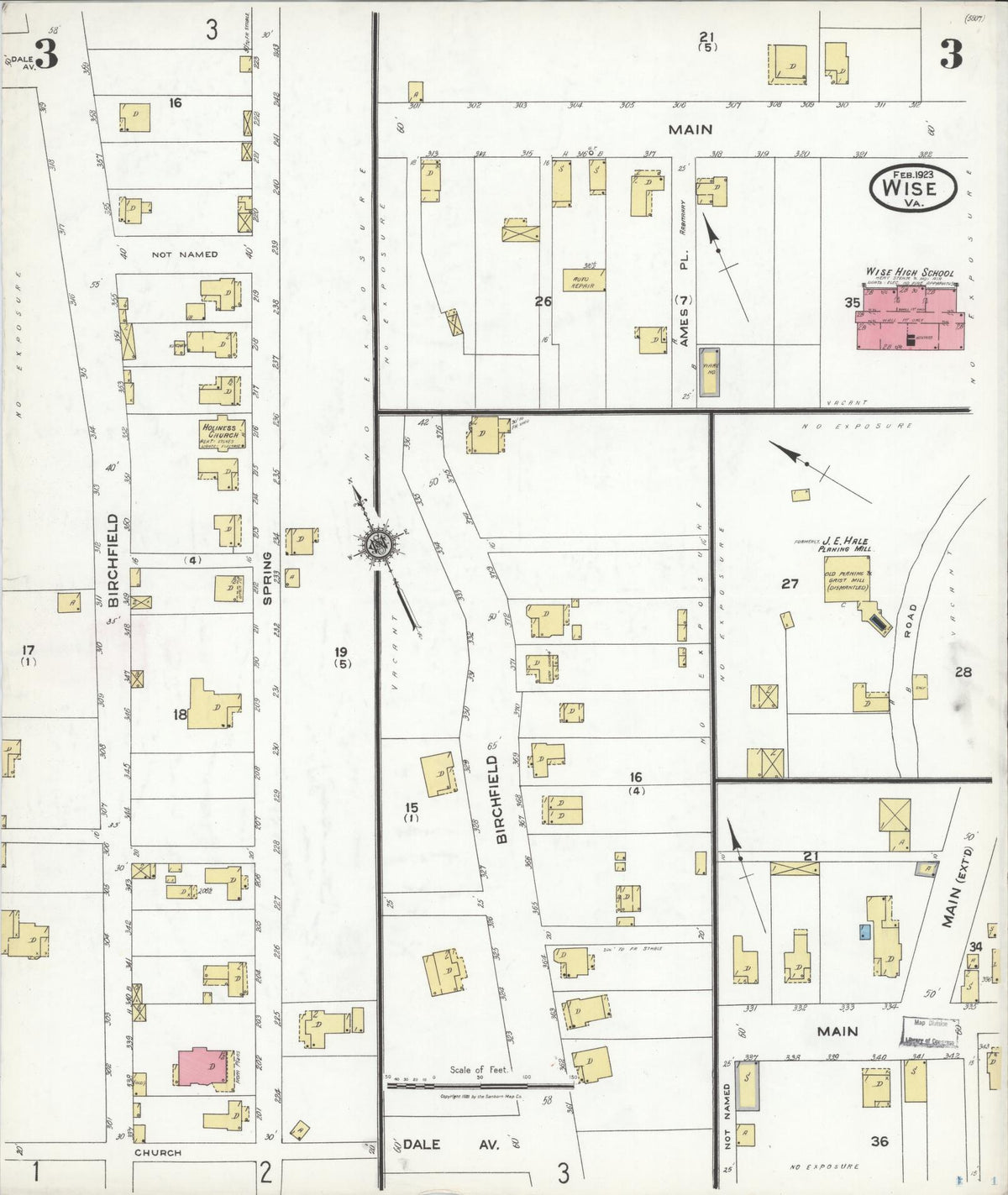 Sanborn Fire Insurance Map from Wise, Wise County, Virginia (1923), Sheet #0003 - Complete Map Set gallery image, historic Sanborn map, vintage wall art, Virginia Virginia