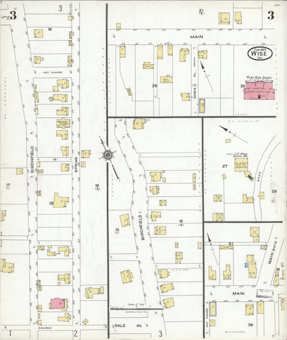 Sanborn Fire Insurance Map from Wise, Wise County, Virginia (1923), Sheet #0003 - Complete Map Set gallery image, historic Sanborn map, vintage wall art, Virginia Virginia