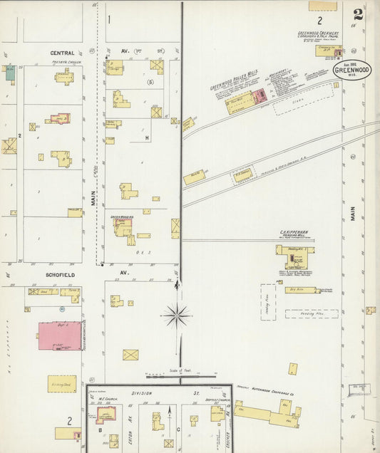 Sanborn Fire Insurance Map from Greenwood, Clark County, Wisconsin (1902), Sheet #0002 - Historic Sanborn Fire Insurance Map Print, vintage old map wall art, antique decor, genealogy gift, Wisconsin Wisconsin map