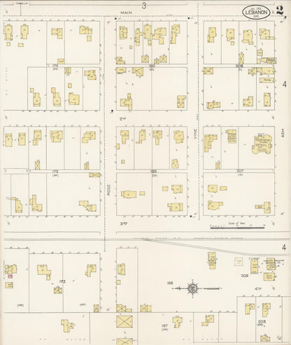 Sanborn Fire Insurance Map from Lebanon, Linn County, Oregon (1913), Sheet #0002 - Complete Map Set gallery image, historic Sanborn map, vintage wall art, Oregon Oregon