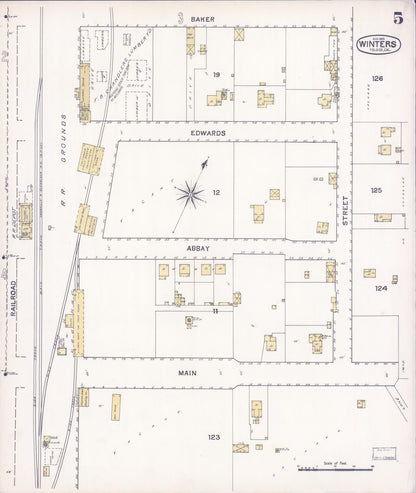 Sanborn Fire Insurance Map from Winters, Yolo County, California (1893), Sheet #0005 - Complete Map Set gallery image, historic Sanborn map, vintage wall art, California California