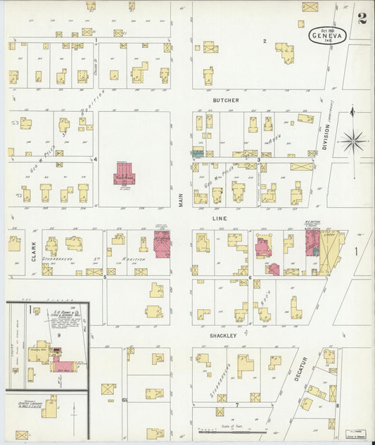 Sanborn Fire Insurance Map from Geneva, Adams County, Indiana (1901), Sheet #0002 - Historic Sanborn Fire Insurance Map Print, vintage old map wall art, antique decor, genealogy gift, Indiana Indiana map