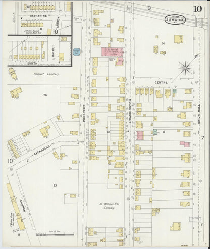 Sanborn Fire Insurance Map from Jamaica, Queens County, New York (1897), Sheet #0010 - Complete Map Set gallery image, historic Sanborn map, vintage wall art, New York New York