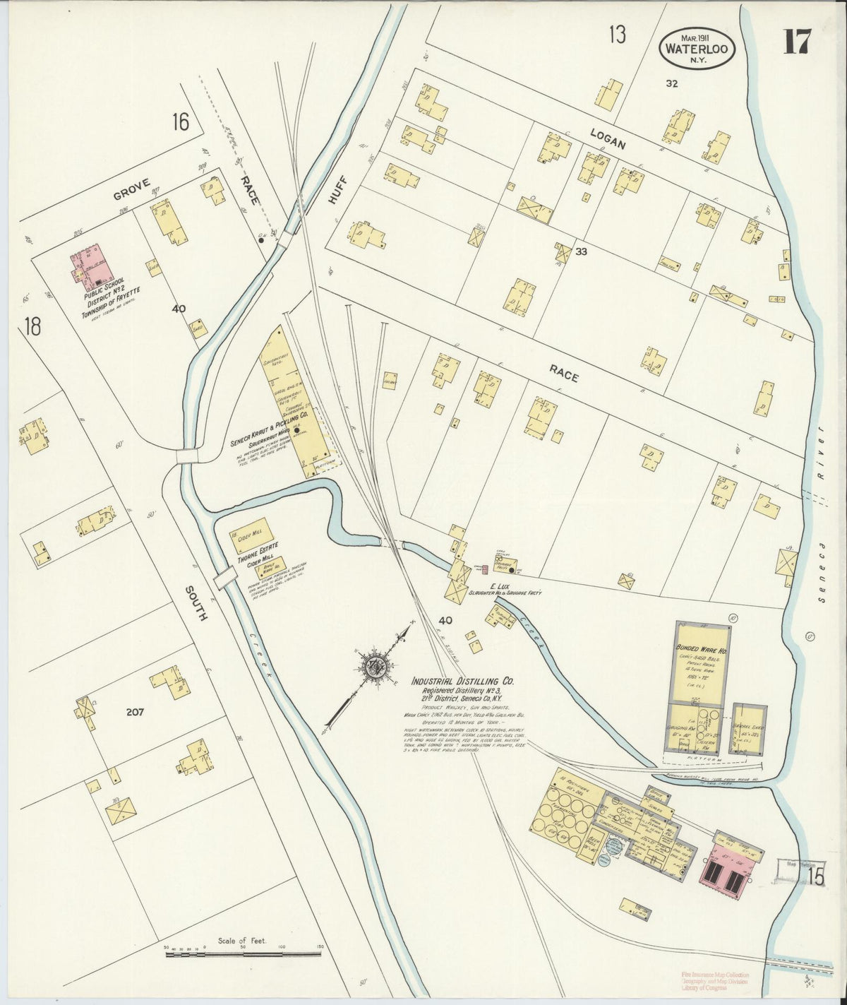 Sanborn Fire Insurance Map from Waterloo, Seneca County, New York (1911), Sheet #0017 - Complete Map Set gallery image, historic Sanborn map, vintage wall art, New York New York