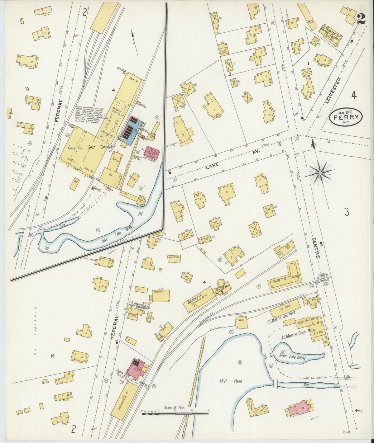Sanborn Fire Insurance Map from Perry, Wyoming County, New York (1906), Sheet #0002 - Complete Map Set gallery image, historic Sanborn map, vintage wall art, Perry Wyoming