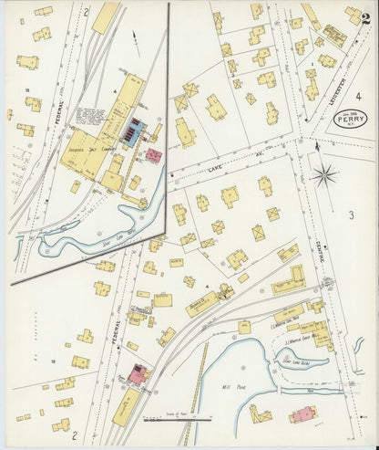 Sanborn Fire Insurance Map from Perry, Wyoming County, New York (1906), Sheet #0002 - Complete Map Set gallery image, historic Sanborn map, vintage wall art, Perry Wyoming