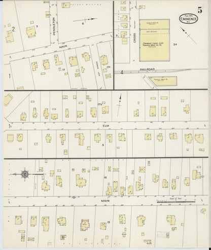 Sanborn Fire Insurance Map from Eminence, Henry County, Kentucky (1915), Sheet #0005 - Complete Map Set gallery image, historic Sanborn map, vintage wall art, Kentucky Kentucky