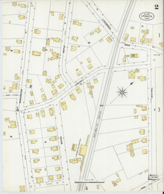 Sanborn Fire Insurance Map from Ipswich, Essex County, Massachusetts (1902), Sheet #0002 - Historic Sanborn Fire Insurance Map Print, vintage old map wall art, antique decor, genealogy gift, Massachusetts Massachusetts map