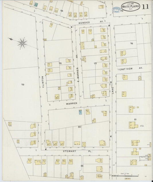 Sanborn Fire Insurance Map from White Plains, Westchester County, New York (1894), Sheet #0011 - Historic Sanborn Fire Insurance Map Print, vintage old map wall art, antique decor, genealogy gift, New York New York map