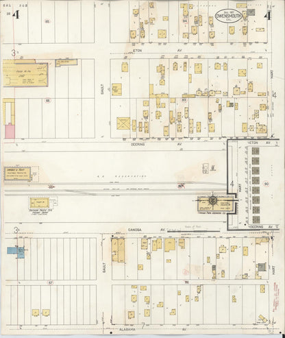 Sanborn Fire Insurance Map from Canoga Park, Los Angeles County, California (1932), Sheet #0004 - Historic Sanborn Fire Insurance Map Print, vintage old map wall art, antique decor, genealogy gift, California California map